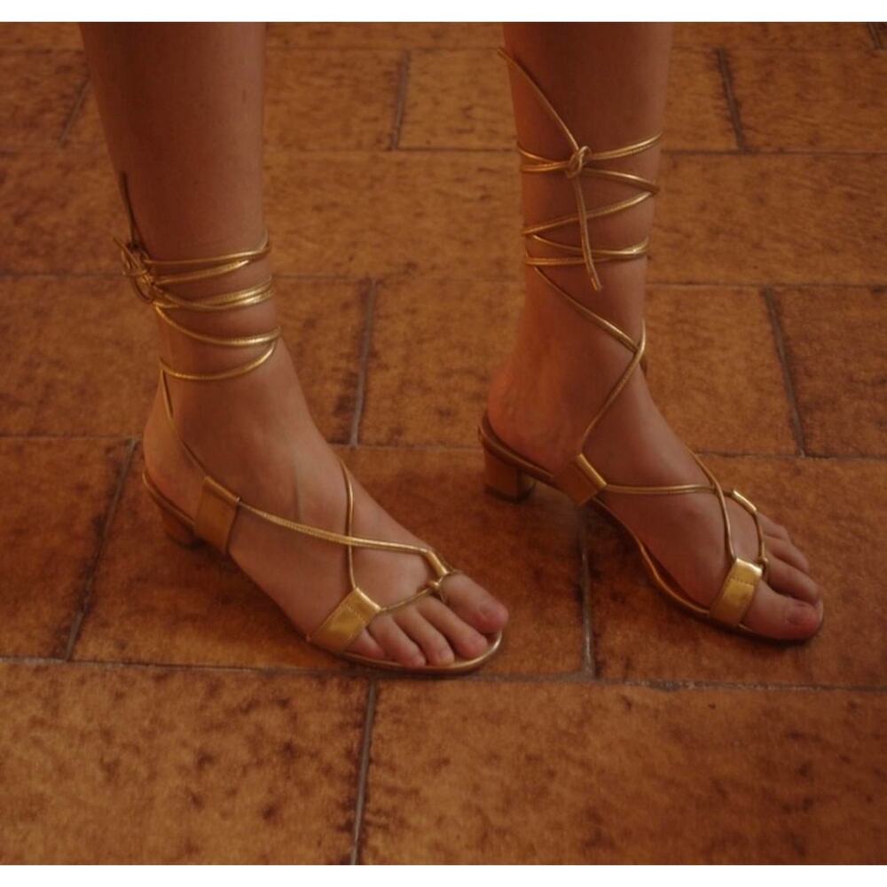 Martiniano pavone gladiator sandals heels gold 38 8